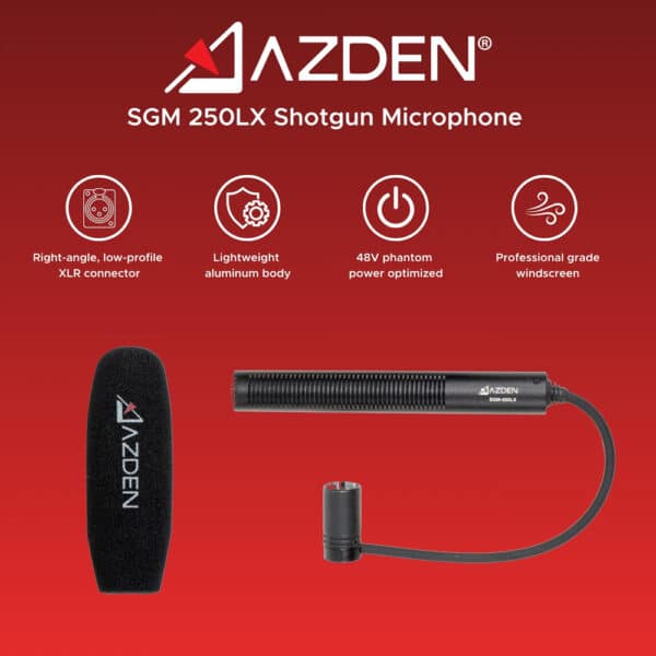SGM-250LX Compact Shotgun Mic with Low-Profile Right Angle XLR Jack - Image 2